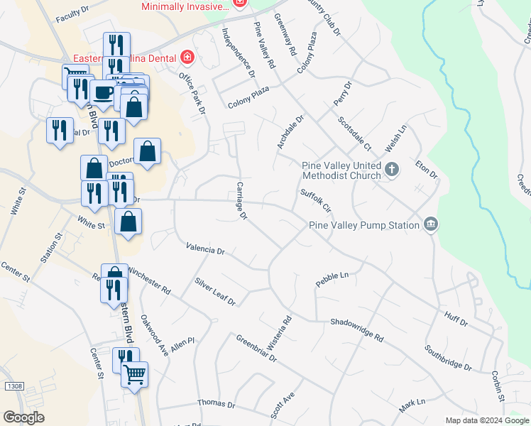 map of restaurants, bars, coffee shops, grocery stores, and more near 203 Carlisle Court in Jacksonville