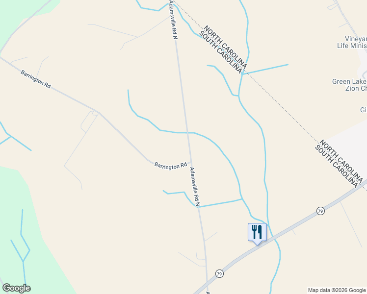 map of restaurants, bars, coffee shops, grocery stores, and more near 3221 Adamsville Road North in Bennettsville