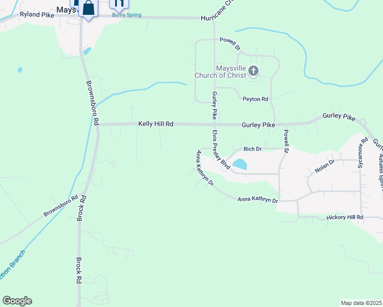 map of restaurants, bars, coffee shops, grocery stores, and more near 105 Anna Kathryn Drive in Gurley