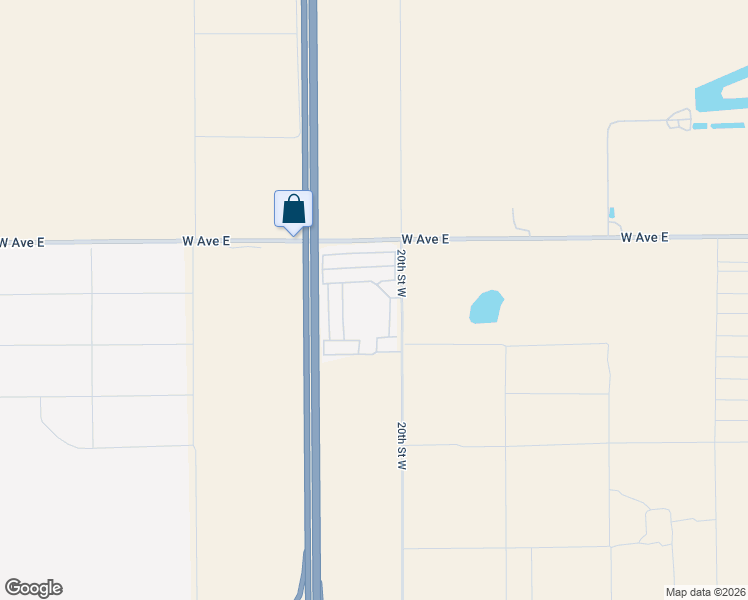 map of restaurants, bars, coffee shops, grocery stores, and more near 48303 20th Street West in Lancaster