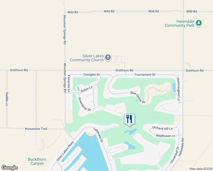 map of restaurants, bars, coffee shops, grocery stores, and more near 14759 Blue Grass Drive in Helendale