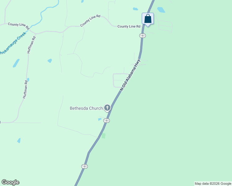 map of restaurants, bars, coffee shops, grocery stores, and more near 440 Georgia 151 in LaFayette