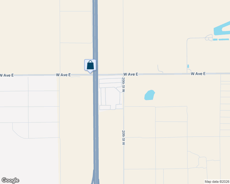 map of restaurants, bars, coffee shops, grocery stores, and more near 48303 20th Street West in Lancaster