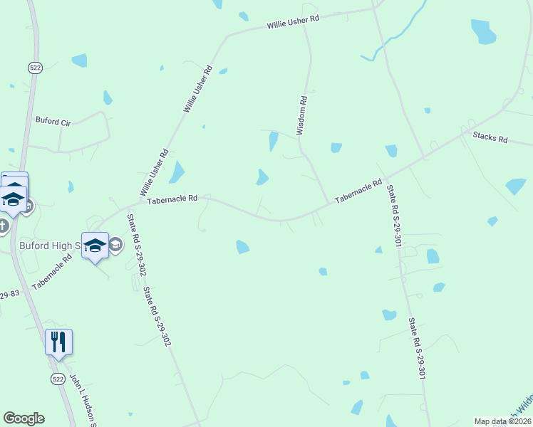 map of restaurants, bars, coffee shops, grocery stores, and more near 4503 Tabernacle Road in Lancaster