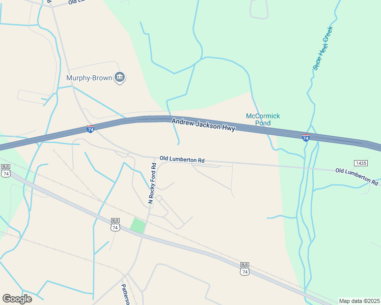 map of restaurants, bars, coffee shops, grocery stores, and more near State Road 1323 in Laurinburg