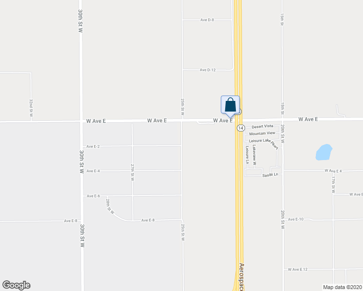 map of restaurants, bars, coffee shops, grocery stores, and more near Avenue E-2 in Lancaster