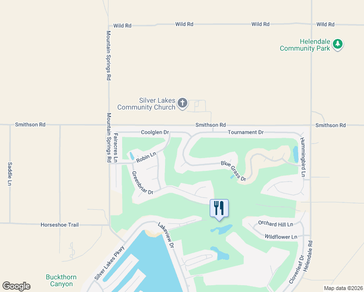 map of restaurants, bars, coffee shops, grocery stores, and more near 14743 Blue Grass Drive in Helendale