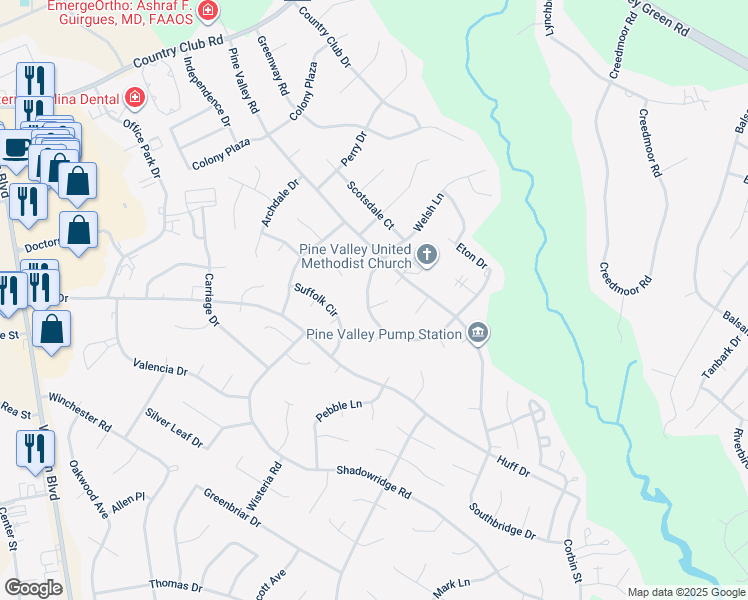 map of restaurants, bars, coffee shops, grocery stores, and more near 200 Jamestown Court in Jacksonville
