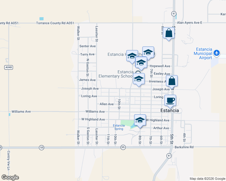 map of restaurants, bars, coffee shops, grocery stores, and more near 1004 Joseph Avenue in Estancia