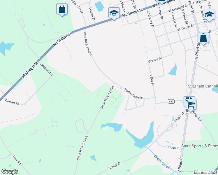 map of restaurants, bars, coffee shops, grocery stores, and more near 700 South Arant Street in Pageland