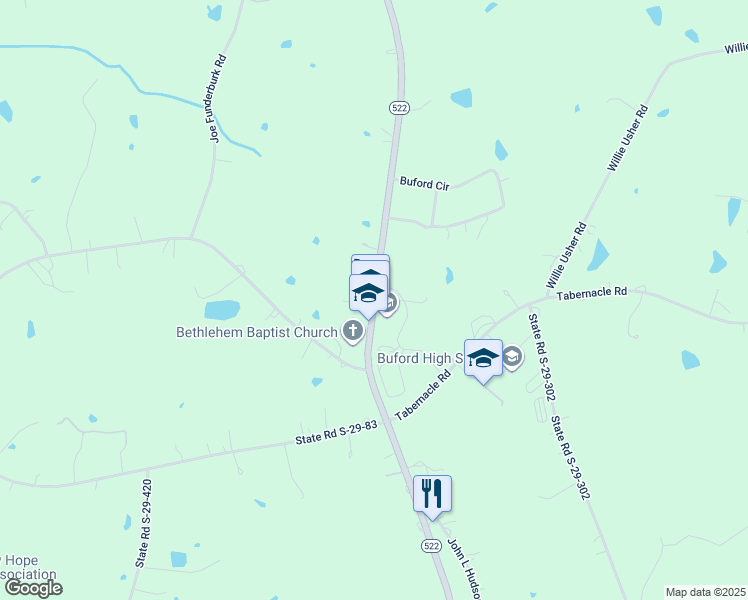 map of restaurants, bars, coffee shops, grocery stores, and more near 1906 North Rocky River Road in Lancaster