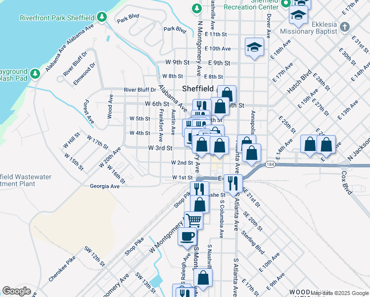 map of restaurants, bars, coffee shops, grocery stores, and more near 200 West 3rd Street in Sheffield