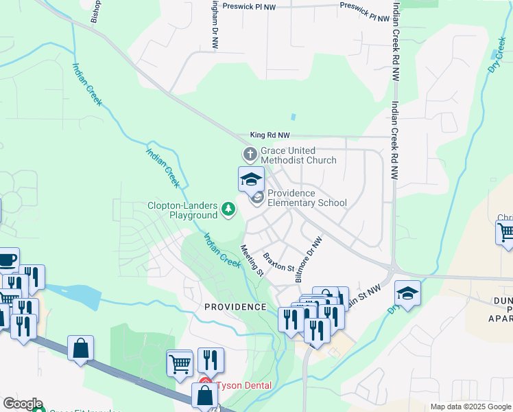 map of restaurants, bars, coffee shops, grocery stores, and more near 10 Chalkstone Street Northwest in Huntsville