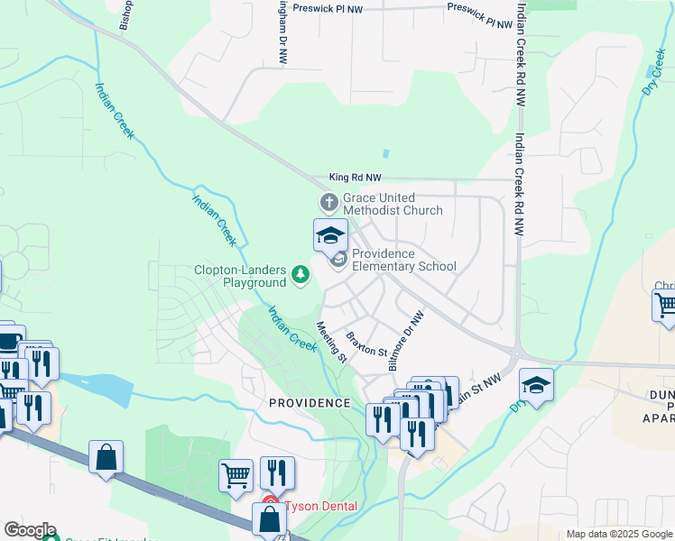 map of restaurants, bars, coffee shops, grocery stores, and more near 10 Chalkstone Street Northwest in Huntsville