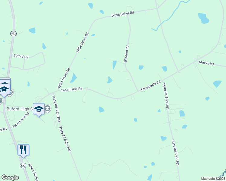 map of restaurants, bars, coffee shops, grocery stores, and more near 4503 Tabernacle Road in Lancaster