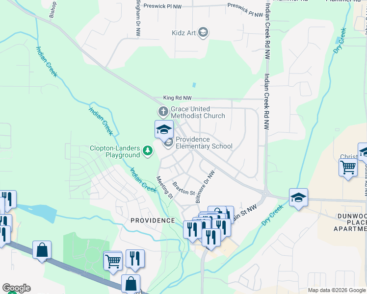 map of restaurants, bars, coffee shops, grocery stores, and more near 7 Northwest Chalkstone Street in Huntsville