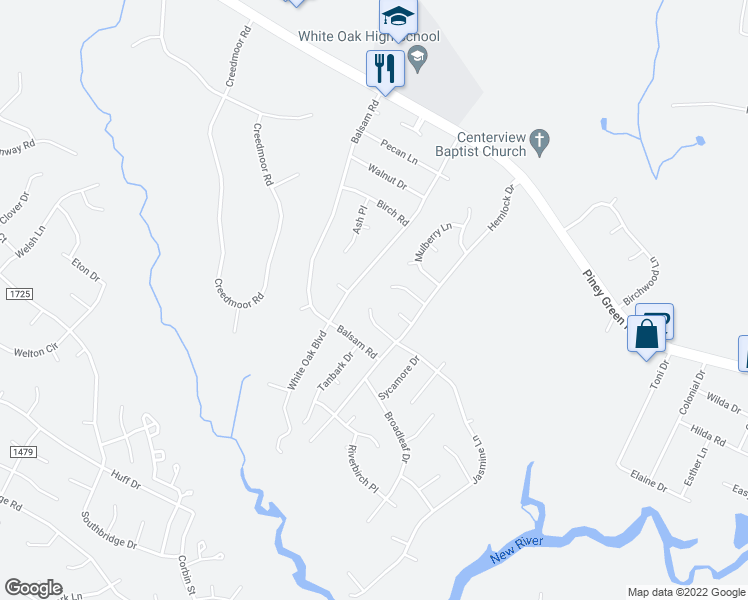 map of restaurants, bars, coffee shops, grocery stores, and more near 19 Jasmine Lane in Jacksonville