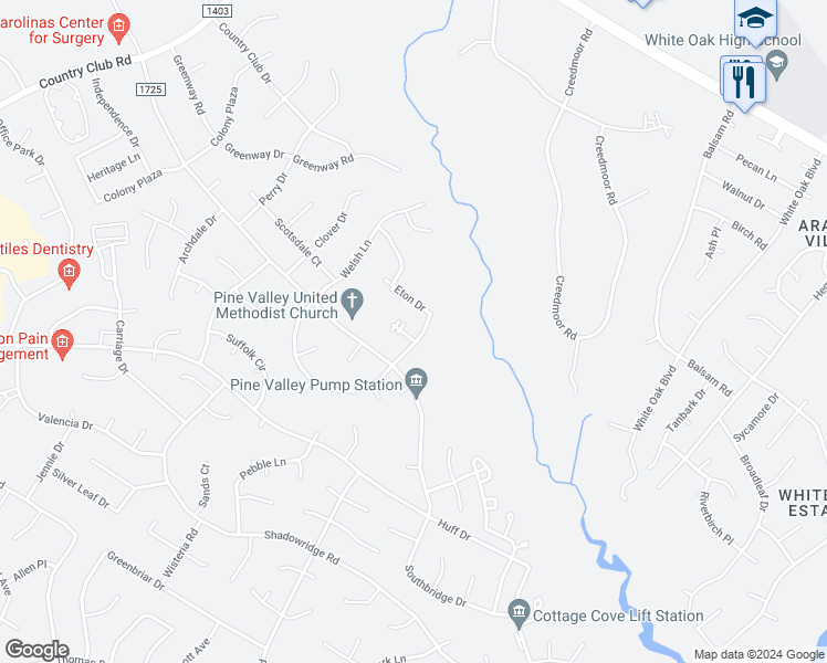map of restaurants, bars, coffee shops, grocery stores, and more near 100 Edinburgh Court in Jacksonville