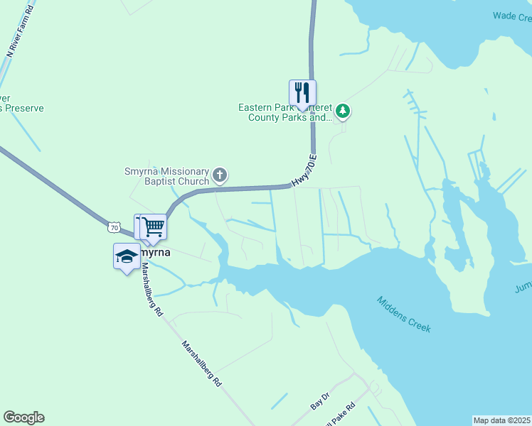 map of restaurants, bars, coffee shops, grocery stores, and more near 290 U.S. 70 in Smyrna