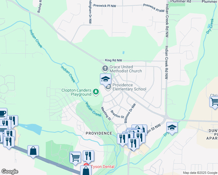 map of restaurants, bars, coffee shops, grocery stores, and more near 10 Northwest Chalkstone Street in Huntsville