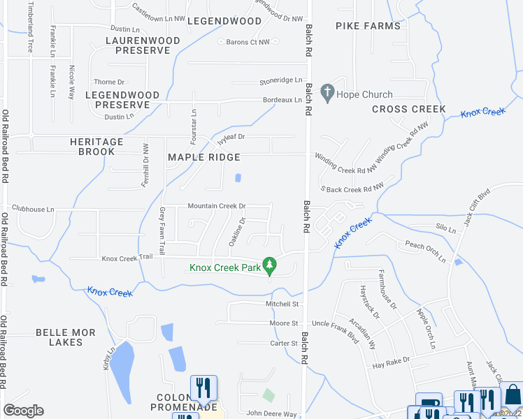 map of restaurants, bars, coffee shops, grocery stores, and more near 203 Mountain Creek Drive in Madison