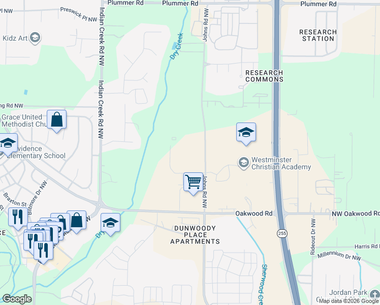 map of restaurants, bars, coffee shops, grocery stores, and more near 145 Jim Harding Way in Huntsville