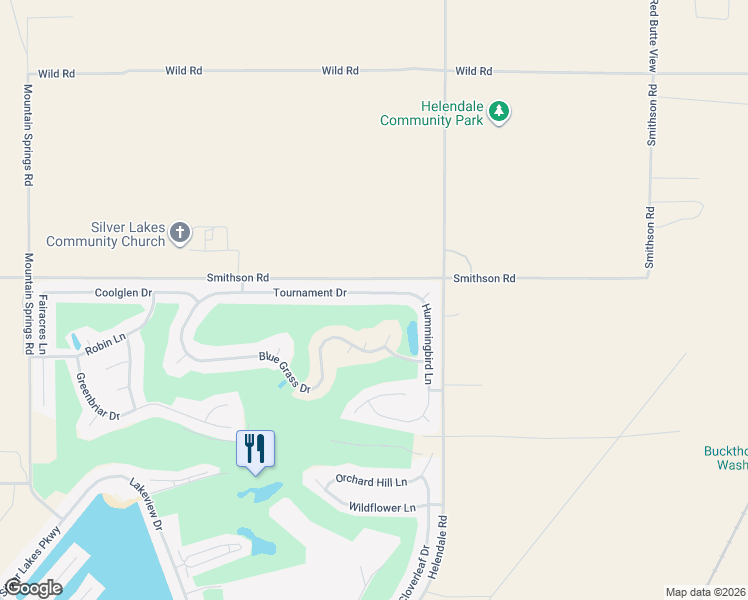 map of restaurants, bars, coffee shops, grocery stores, and more near 15163 Tournament Drive in Helendale