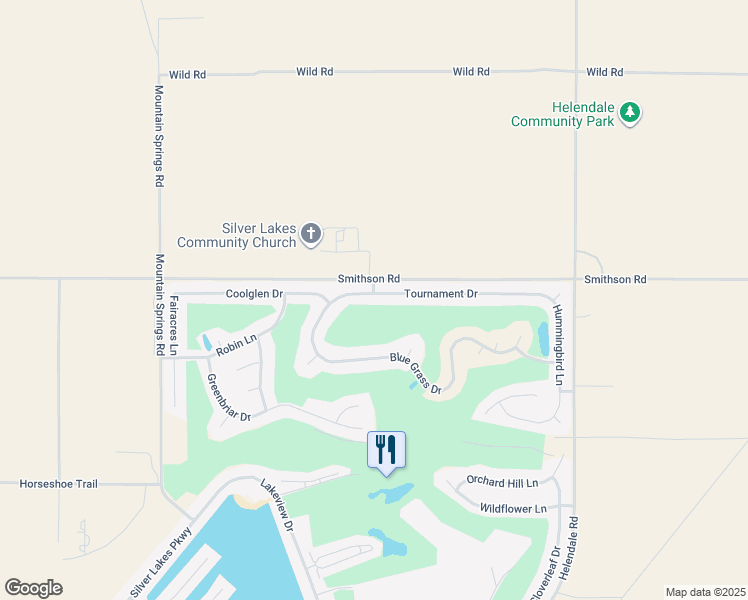 map of restaurants, bars, coffee shops, grocery stores, and more near 14907 Tournament Drive in Helendale