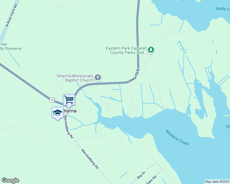 map of restaurants, bars, coffee shops, grocery stores, and more near 290 U.S. 70 in Smyrna