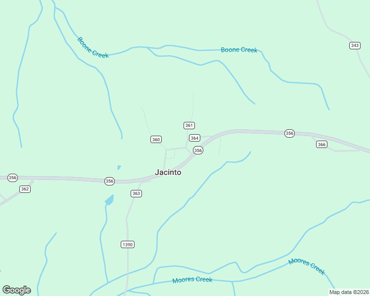 map of restaurants, bars, coffee shops, grocery stores, and more near Highway 356 in Rienzi
