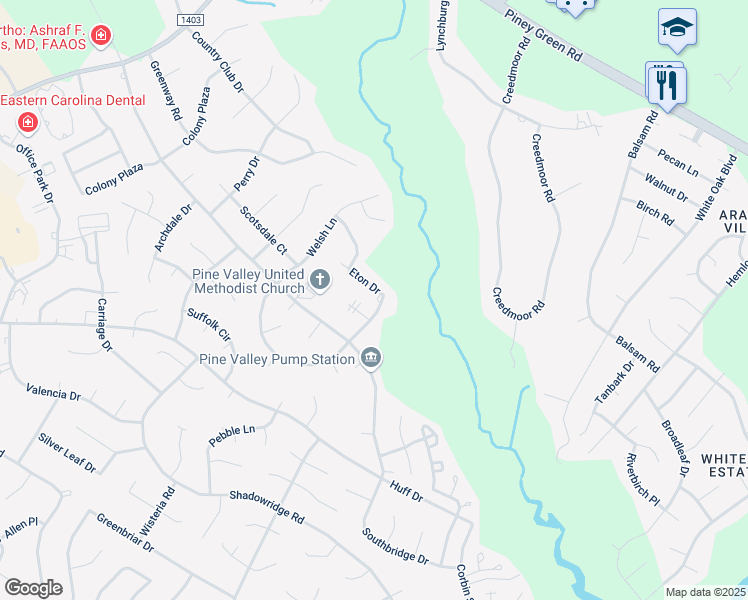 map of restaurants, bars, coffee shops, grocery stores, and more near 919 Eton Drive in Jacksonville