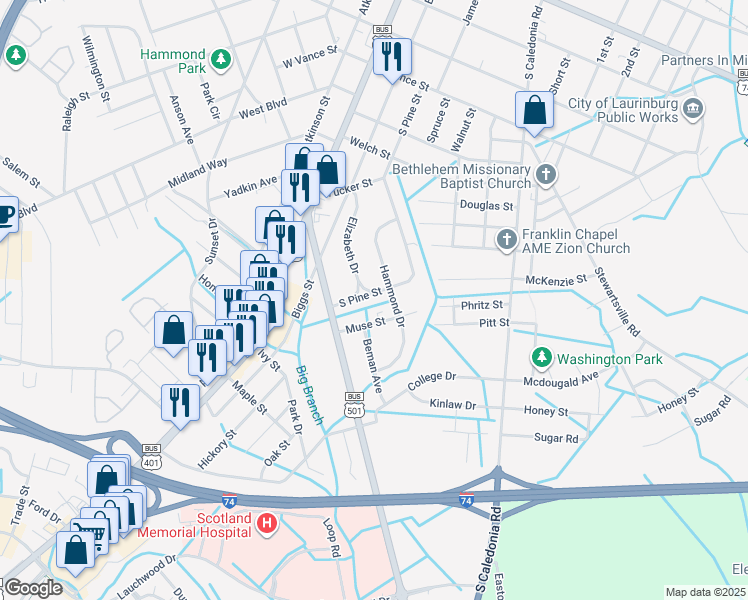1162 South Pine Street, Laurinburg NC Walk Score