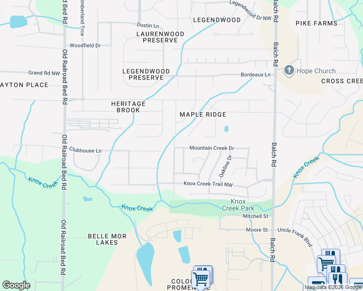 map of restaurants, bars, coffee shops, grocery stores, and more near 258 Mountain Creek Drive in Madison