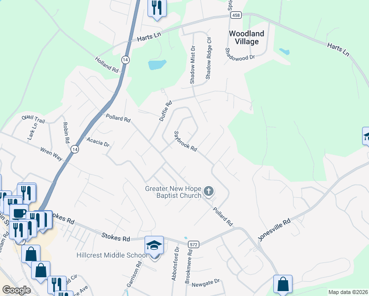 map of restaurants, bars, coffee shops, grocery stores, and more near 204 Tamora Court in Simpsonville