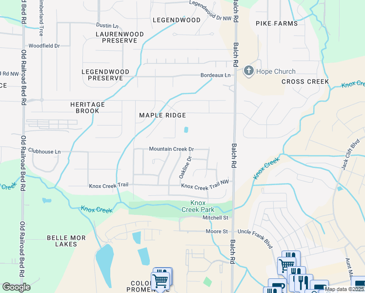 map of restaurants, bars, coffee shops, grocery stores, and more near 222 Mountain Creek Drive in Madison