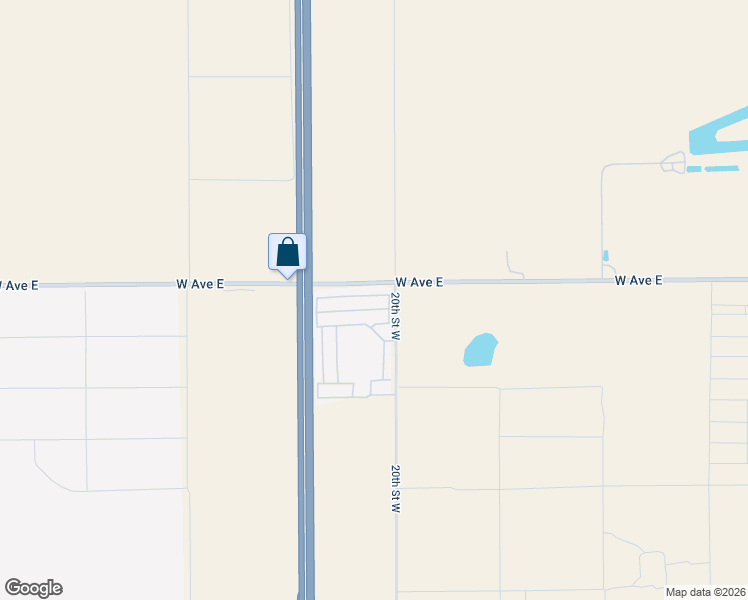 map of restaurants, bars, coffee shops, grocery stores, and more near 48303 20th Street West in Lancaster