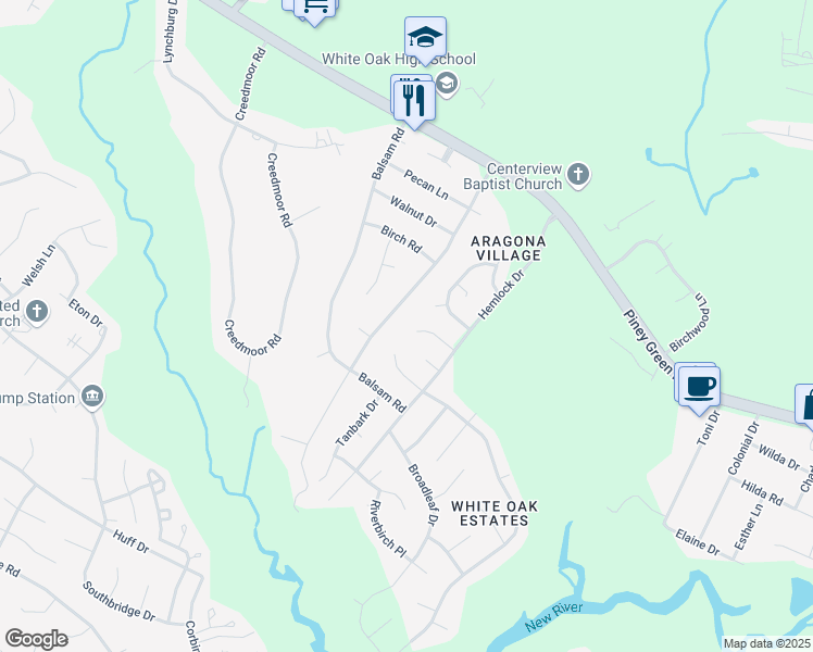 map of restaurants, bars, coffee shops, grocery stores, and more near 420 Eucalyptus Lane in Jacksonville