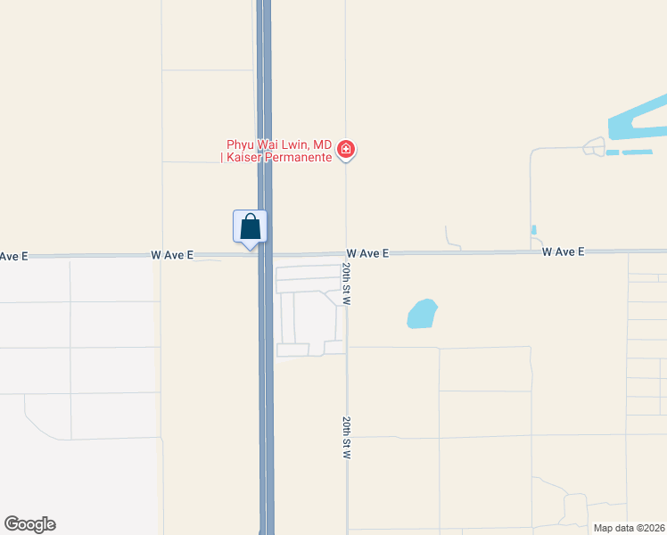 map of restaurants, bars, coffee shops, grocery stores, and more near 1643 West Avenue E in Lancaster