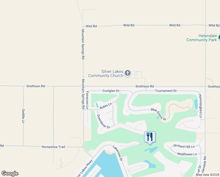 map of restaurants, bars, coffee shops, grocery stores, and more near 14676 Coolglen Drive in Helendale