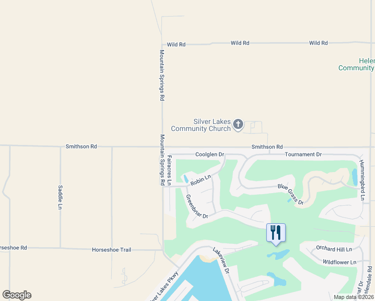 map of restaurants, bars, coffee shops, grocery stores, and more near 14596 Coolglen Drive in Helendale