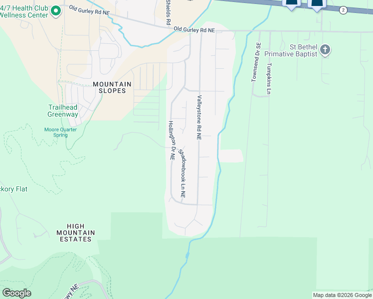 map of restaurants, bars, coffee shops, grocery stores, and more near 104 Cedar Chase Circle in Huntsville