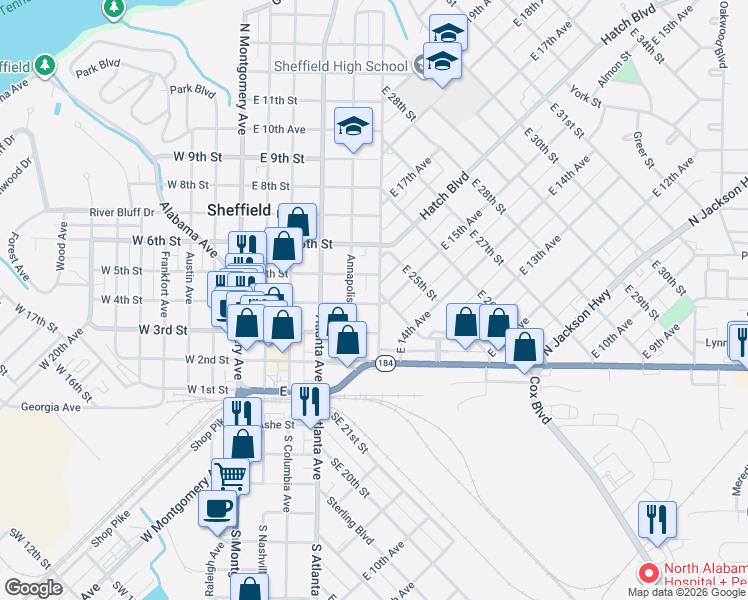 map of restaurants, bars, coffee shops, grocery stores, and more near 401 Dover Avenue in Sheffield