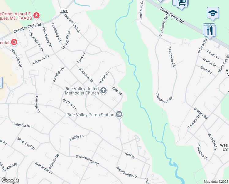 map of restaurants, bars, coffee shops, grocery stores, and more near 925 Eton Drive in Jacksonville