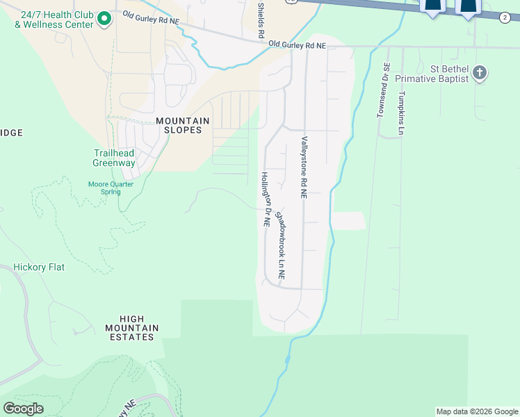 map of restaurants, bars, coffee shops, grocery stores, and more near 166 Hollington Drive Northeast in Huntsville