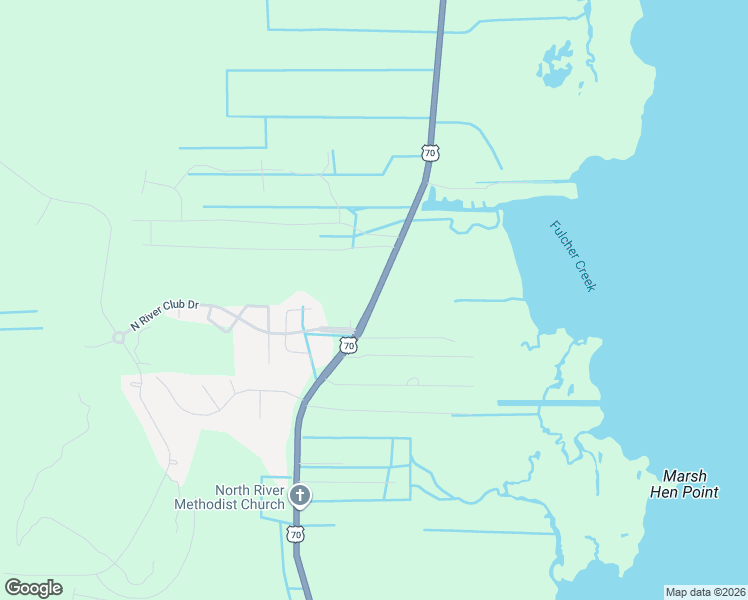 map of restaurants, bars, coffee shops, grocery stores, and more near 2712 U.S. 70 in Beaufort