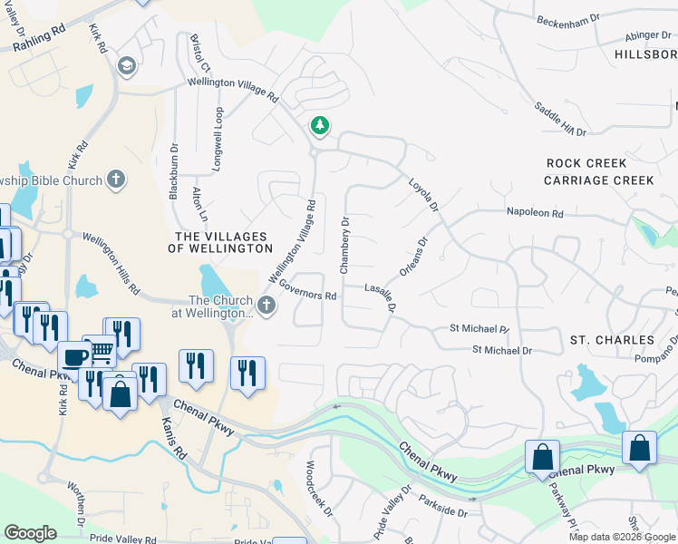 map of restaurants, bars, coffee shops, grocery stores, and more near 14711 Chambery Drive in Little Rock