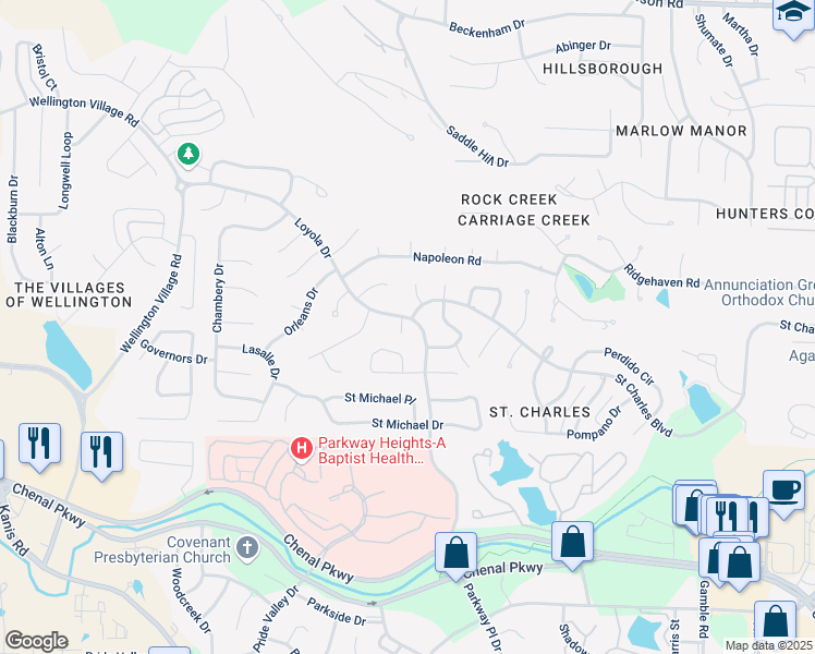 map of restaurants, bars, coffee shops, grocery stores, and more near 804 Loyola Dr in Little Rock