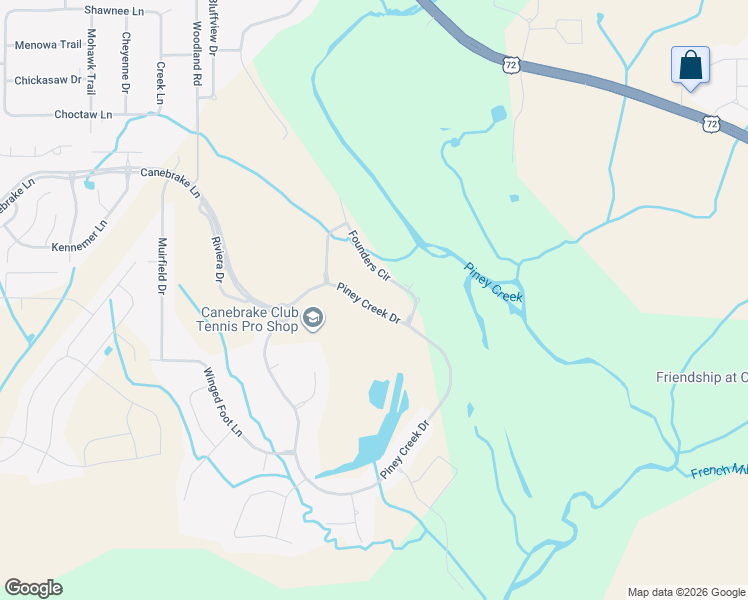 map of restaurants, bars, coffee shops, grocery stores, and more near 24266 Piney Creek Drive in Athens
