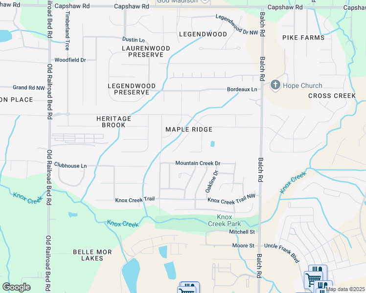 map of restaurants, bars, coffee shops, grocery stores, and more near 240 Mountain Creek Drive in Madison