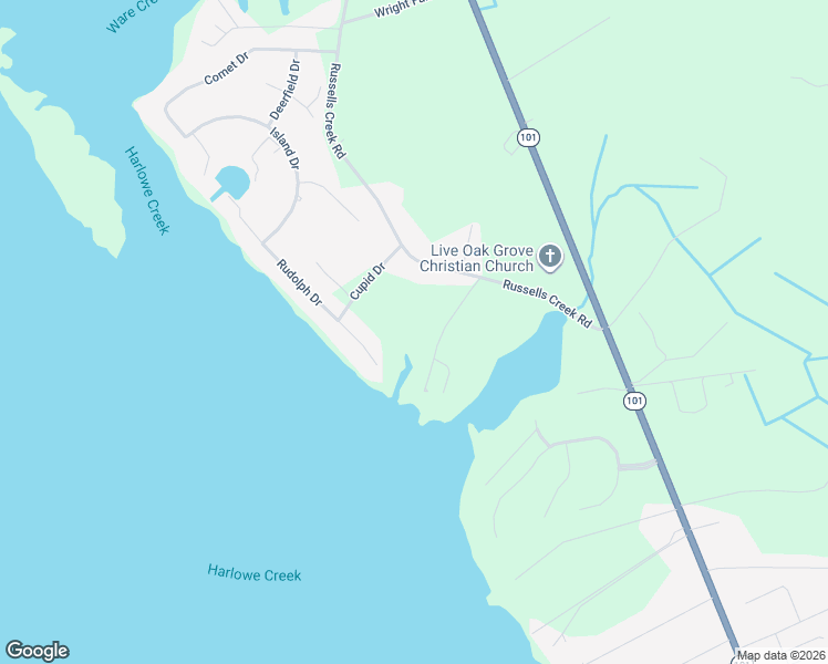 map of restaurants, bars, coffee shops, grocery stores, and more near 174 Windy Point Road in Beaufort